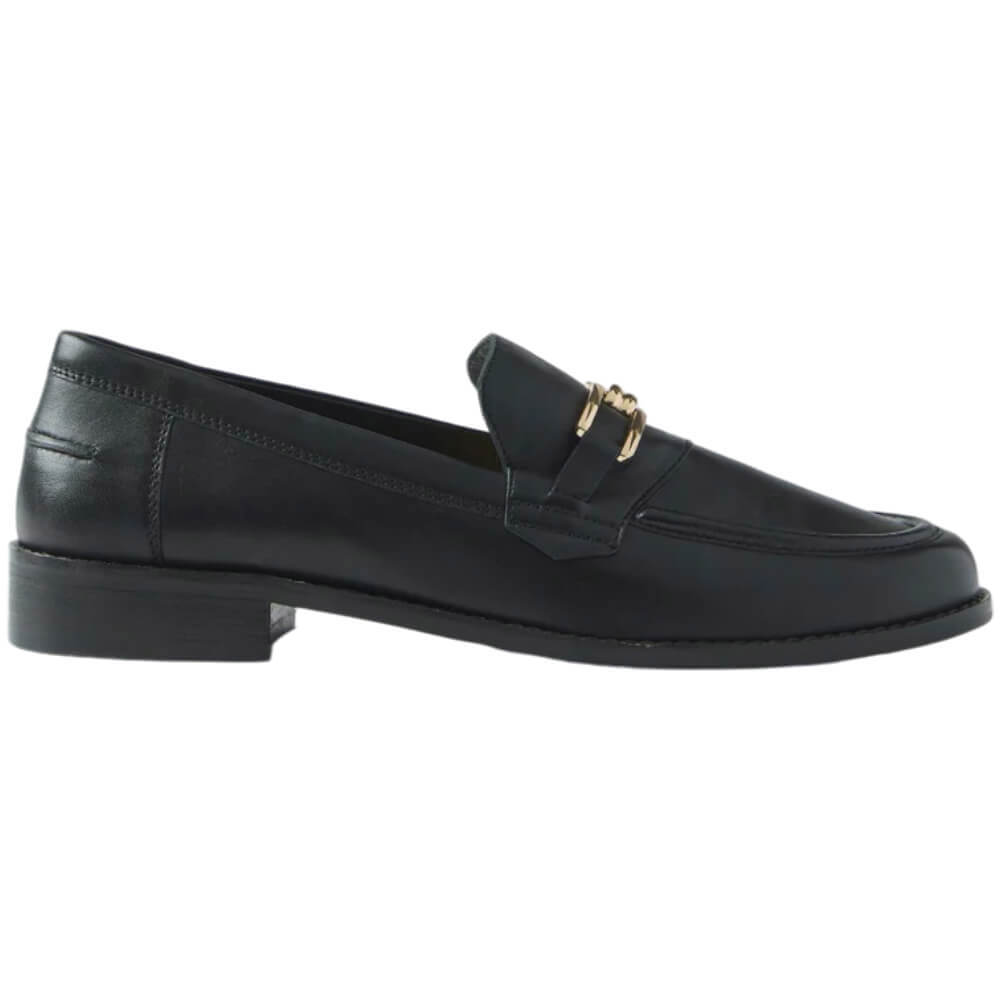 Mint Velvet Black Leather Classic Loafers